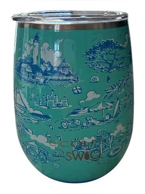 Swig Scout Coast Rica Stemless Insulated Cup 14 oz Stainless Steel Beach Blue